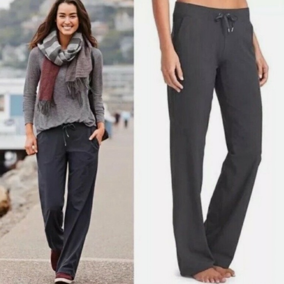 Athleta Navy Stretch Travel Chic Pants Womens 4 Tall Normcore Pockets Lounge - Picture 1 of 14